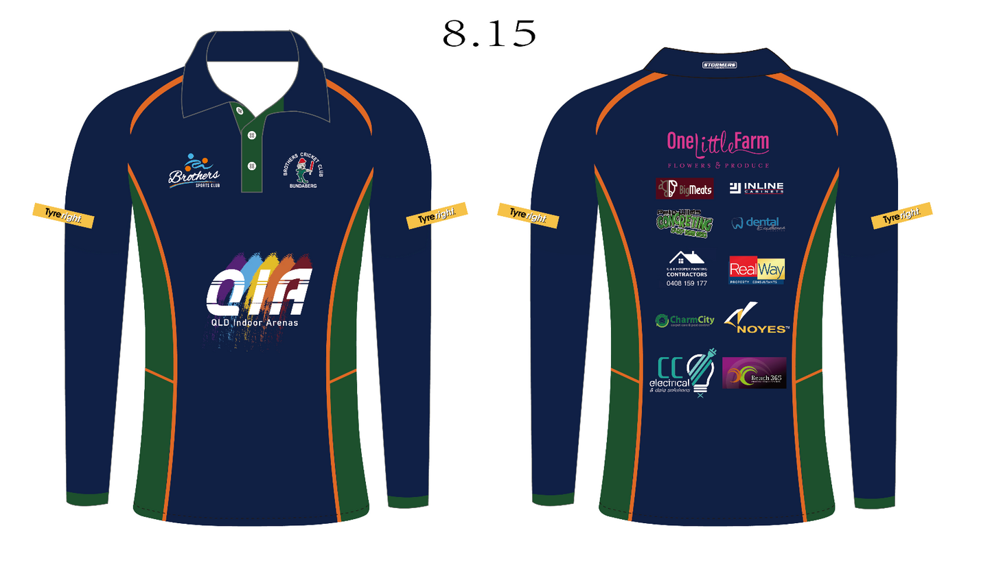 BROTHERS CRICKET CLUB - CLUB POLO - LONG SLEEVE (ONE FREE PER REGISTERED PLAYER)