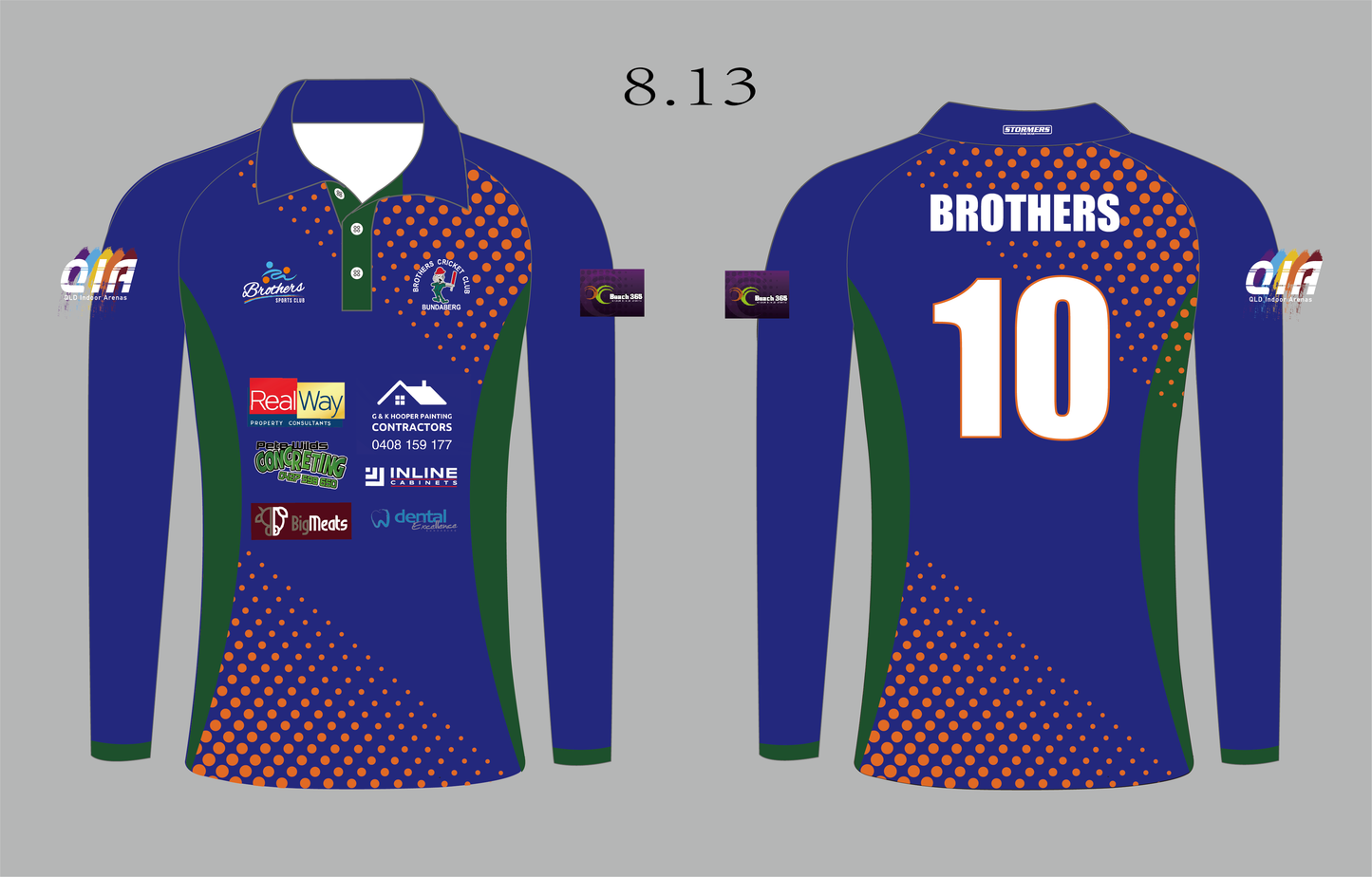 BROTHERS CRICKET CLUB - JUNIOR PLAYING POLO - LONG SLEEVE - (ONE FREE PER REGISTERED PLAYER)